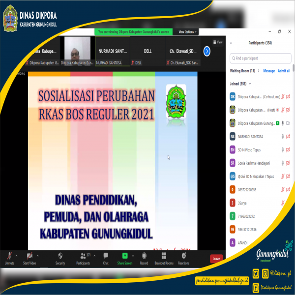 Gambar Sosialisasi Bantuan Operasional Sekolah (BOS) Perupahan RKAS Tahun 2021