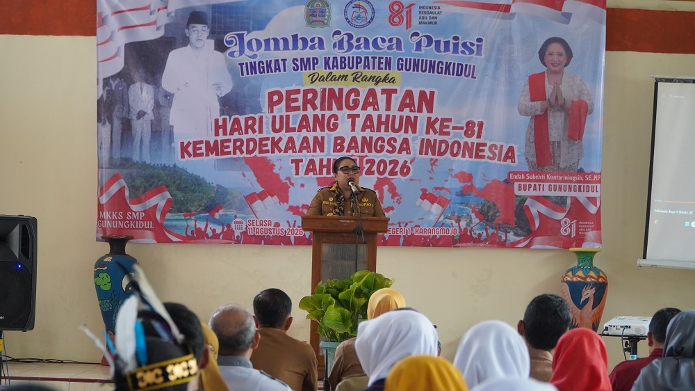 Peringati HUT RI ke-81, Pelajar SMP dan MTs se-Gunungkidul Unjuk Bakat dalam Lomba Baca Puisi