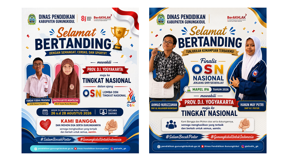 Gambar Berita Empat Pelajar Gunungkidul Melaju ke Final OSN Nasional 2026