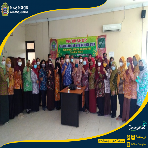 Gambar WORKSHOP BATIK UNTUK GURU KELAS ATAS JENJANG SD OLEH DINAS PENDIDIKAN, PEMUDA, DAN OLAHRAGA KABUPATEN GUNUNGKIDUL