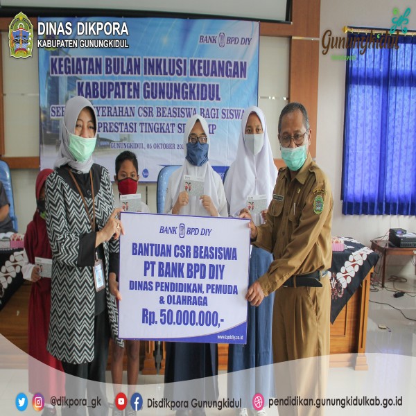 Gambar BULAN INKLUSI KEUANGAN KABUPATEN GUNUNGKIDUL SERTA PENYERAHAN CSR BEASISWA BAGI SISWA BERPRESTASI TINGKAT SD DAN SMP