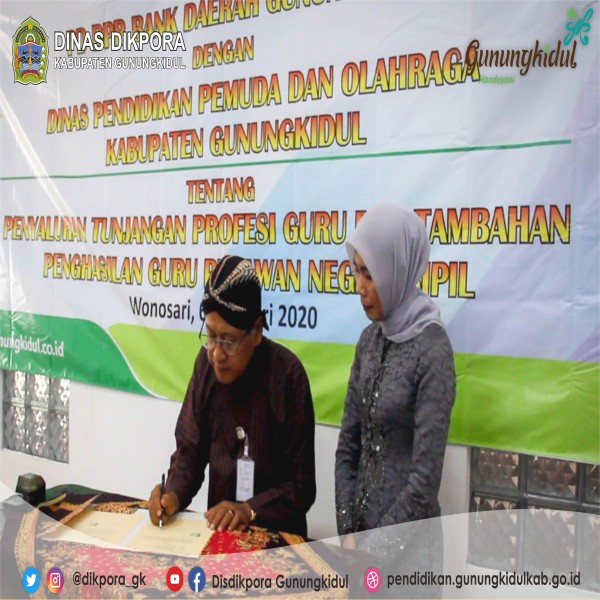 Gambar PENANDATANGAN PERJANJIAN KERJASAMA TENTANG PENYALURAN TUNJANGAN PROFESI GURU DAN TAMBAHAN PENGHASILAN GURU PEGAWAI NEGERI SIPIL (PNS)