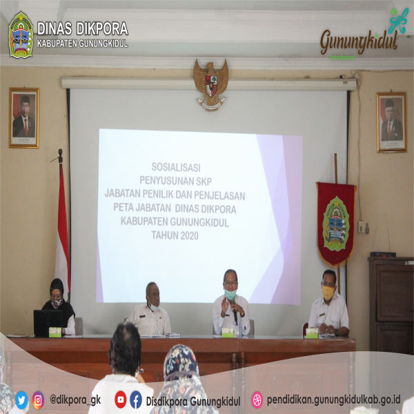 Gambar SOSIALISASI PENYUSUNAN SKP JABATAN PENILIK DAN PENJELASAN PETA JABATAN DINAS PENDIDIKAN, PEMUDA, DAN OLAHRAGA KABUPATEN GUNUNGKIDUL TAHUN 2020